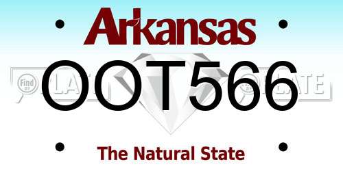 OOT566 Arkansas License Plate
