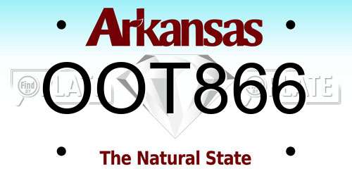 OOT866 Arkansas License Plate