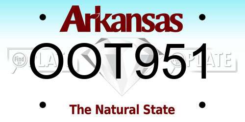 OOT951 Arkansas License Plate