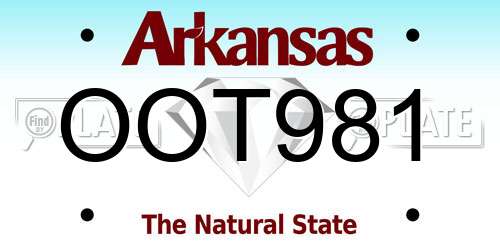 OOT981 Arkansas License Plate