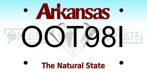 OOT98I Arkansas License Plate