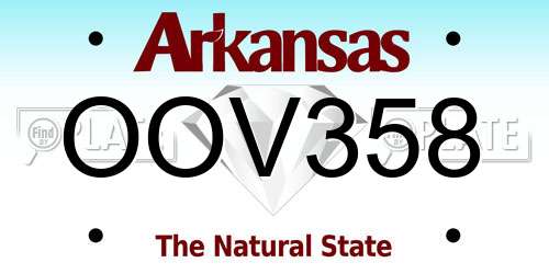 OOV358 Arkansas License Plate