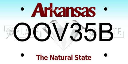 OOV35B Arkansas License Plate