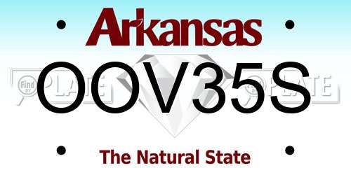 OOV35S Arkansas License Plate