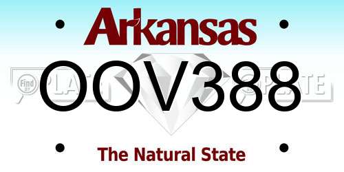 OOV388 Arkansas License Plate