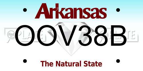 OOV38B Arkansas License Plate