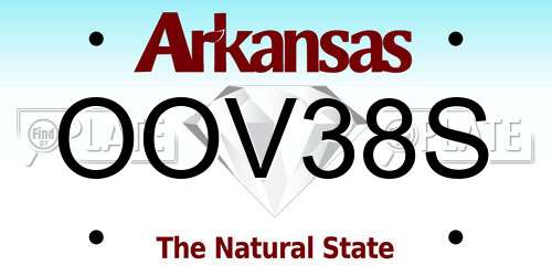 OOV38S Arkansas License Plate
