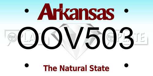 OOV503 Arkansas License Plate
