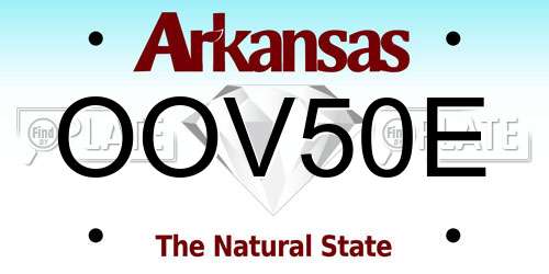 OOV50E Arkansas License Plate