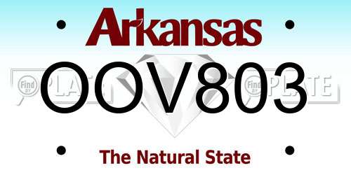 OOV803 Arkansas License Plate