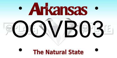 OOVB03 Arkansas License Plate