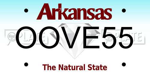 OOVE55 Arkansas License Plate