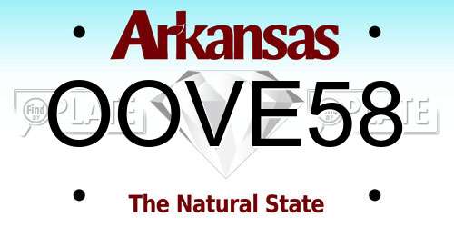 OOVE58 Arkansas License Plate