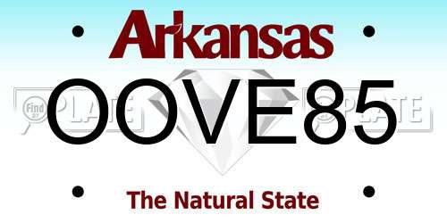 OOVE85 Arkansas License Plate