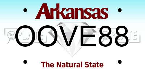 OOVE88 Arkansas License Plate