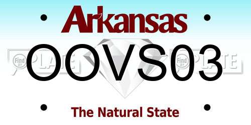 OOVS03 Arkansas License Plate