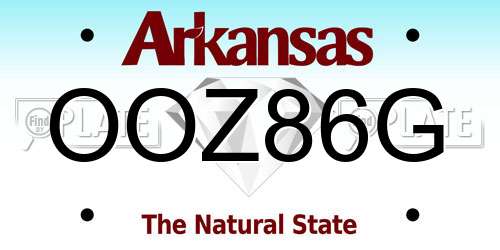 OOZ86G Arkansas License Plate