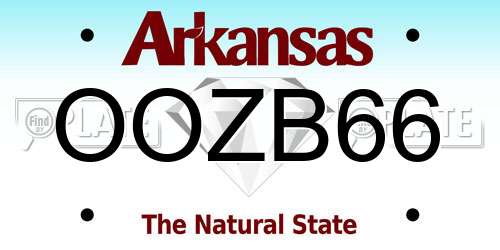 OOZB66 Arkansas License Plate