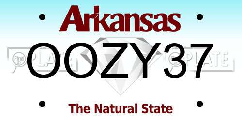 OOZY37 Arkansas License Plate