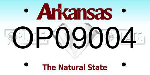 OP09004 Arkansas License Plate