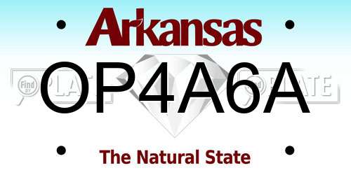 OP4A6A Arkansas License Plate