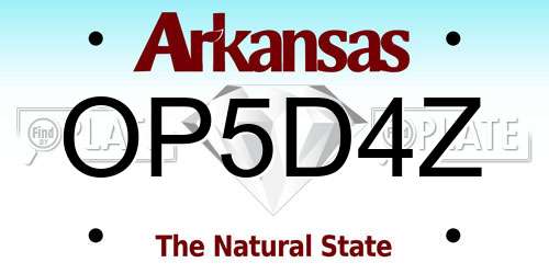 OP5D4Z Arkansas License Plate