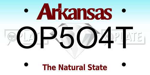 OP5O4T Arkansas License Plate