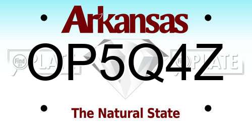 OP5Q4Z Arkansas License Plate
