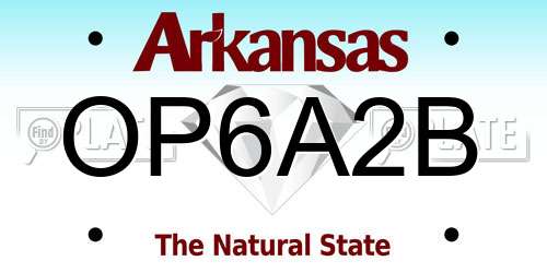 OP6A2B Arkansas License Plate