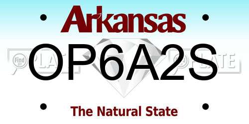 OP6A2S Arkansas License Plate