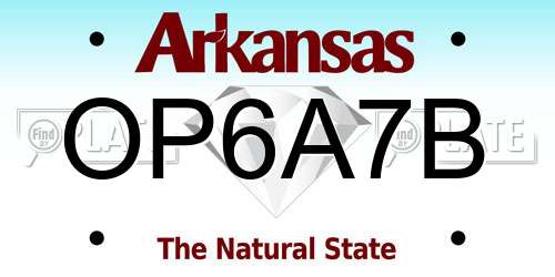 OP6A7B Arkansas License Plate