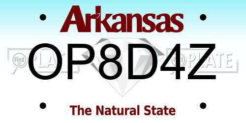 OP8D4Z Arkansas License Plate