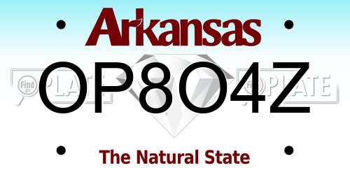 OP8O4Z Arkansas License Plate