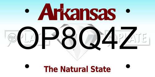 OP8Q4Z Arkansas License Plate