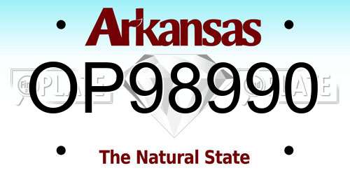 OP98990 Arkansas License Plate