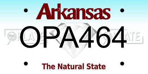 OPA464 Arkansas License Plate