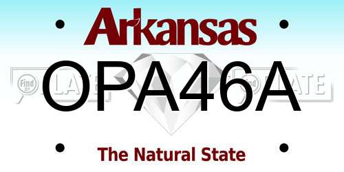 OPA46A Arkansas License Plate