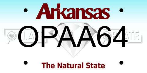 OPAA64 Arkansas License Plate