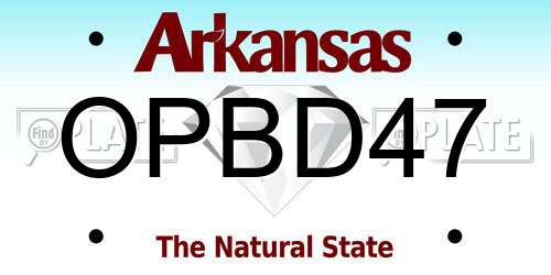 OPBD47 Arkansas License Plate