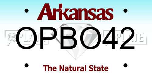 OPBO42 Arkansas License Plate