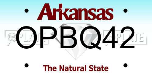 OPBQ42 Arkansas License Plate