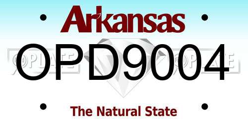OPD9004 Arkansas License Plate