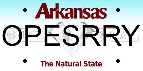 OPESRRY Arkansas License Plate