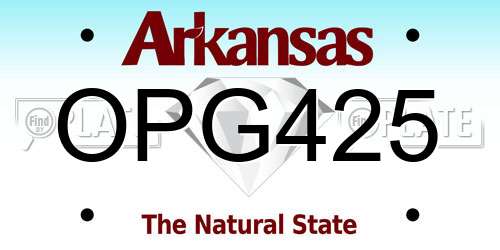 OPG425 Arkansas License Plate