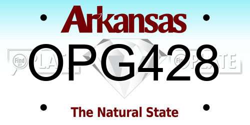 OPG428 Arkansas License Plate