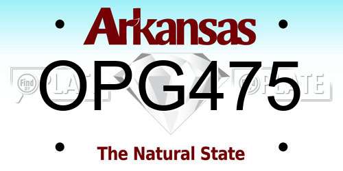 OPG475 Arkansas License Plate