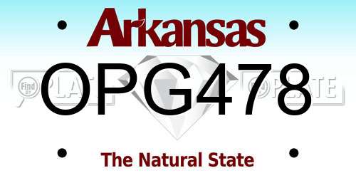 OPG478 Arkansas License Plate