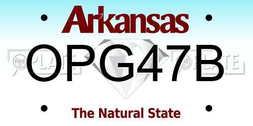 OPG47B Arkansas License Plate