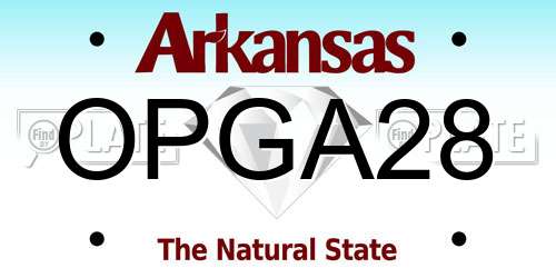 OPGA28 Arkansas License Plate