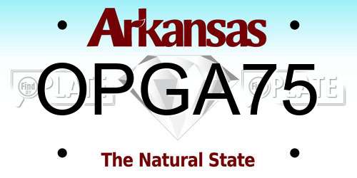 OPGA75 Arkansas License Plate